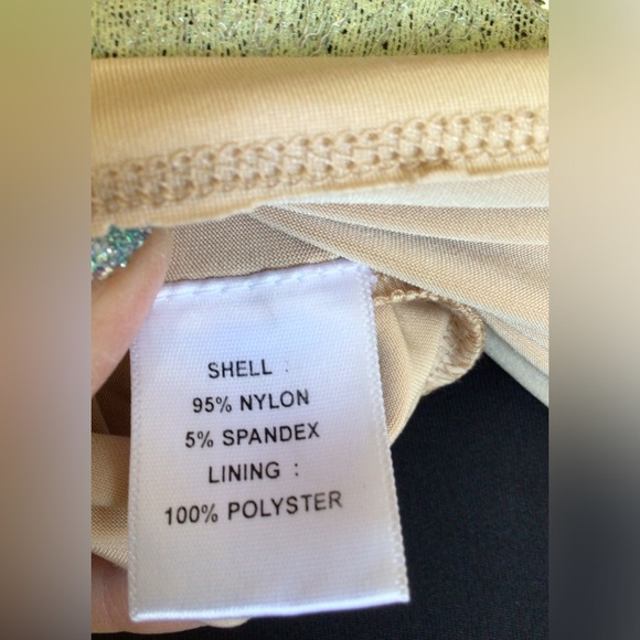 Reversible Gold sequined sheer Prom dress Size M - Picture 14 of 14